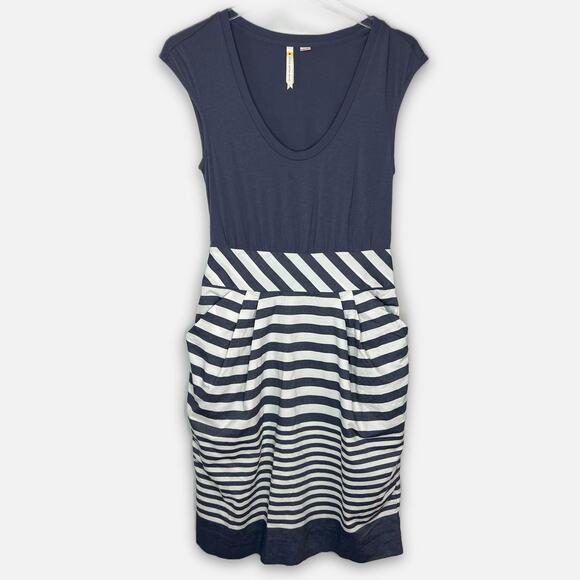 Little Yellow Button Anthropologie Striped Dress Size XS - Picture 1 of 6